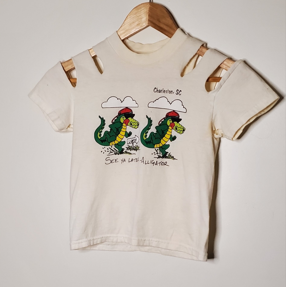 80s Souvenir Graphic See You Later Alligator Cartoon T-Shirt - Picture 3 of 9